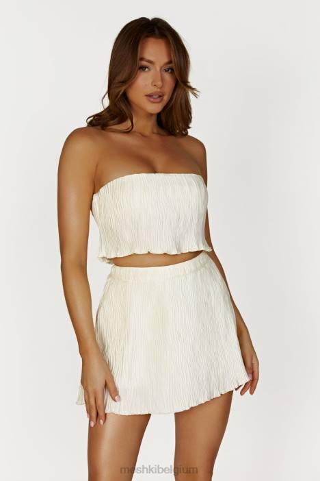 brigide plissé bandeautop Meshki ivoor N4JN825 kleding