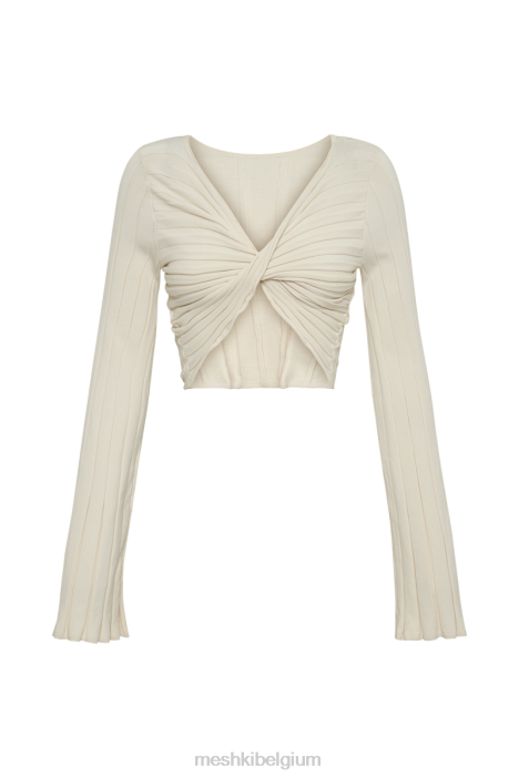 celine twist-back extreem geribde top Meshki ivoor N4JN834 kleding