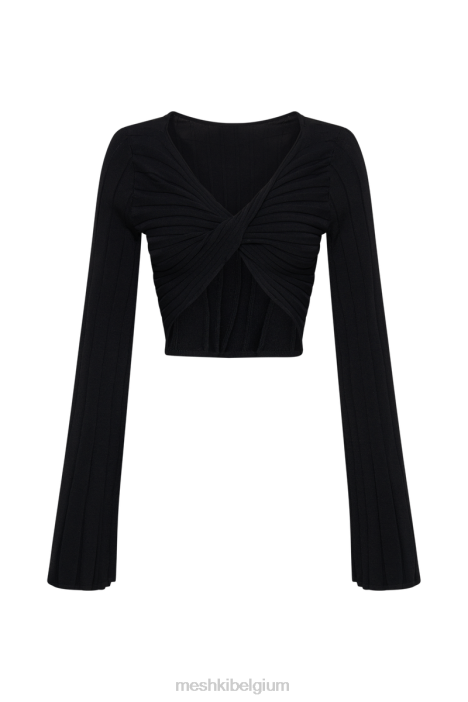 celine twist-back extreem geribde top Meshki zwart N4JN843 kleding