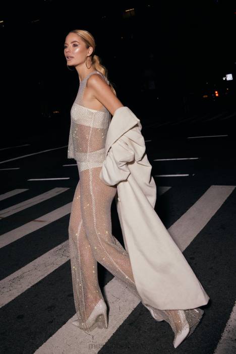 emerson tanktop van mesh met diamanten Meshki room N4JN945 kleding