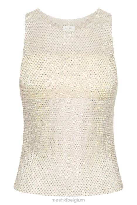 emerson tanktop van mesh met diamanten Meshki room N4JN945 kleding