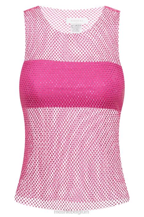 emerson tanktop van mesh met diamanten Meshki roze roze N4JN988 kleding