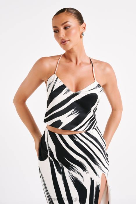 felicia haltertop met print Meshki abstracte afdruk N4JN753 kleding