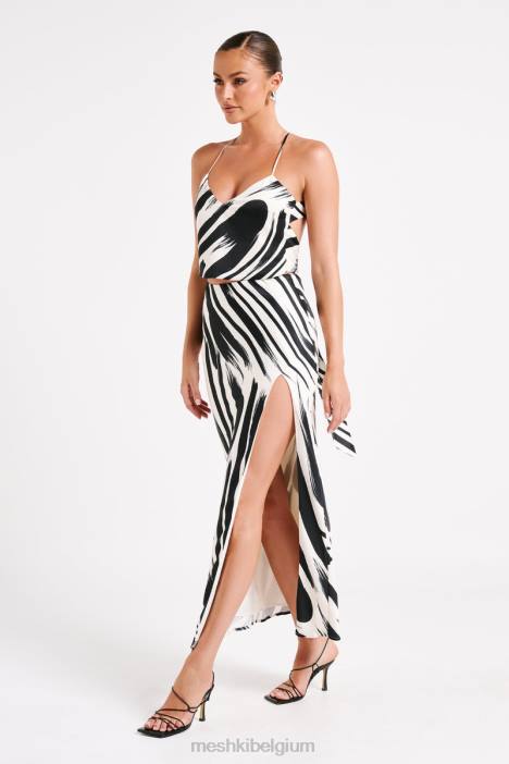 felicia haltertop met print Meshki abstracte afdruk N4JN753 kleding