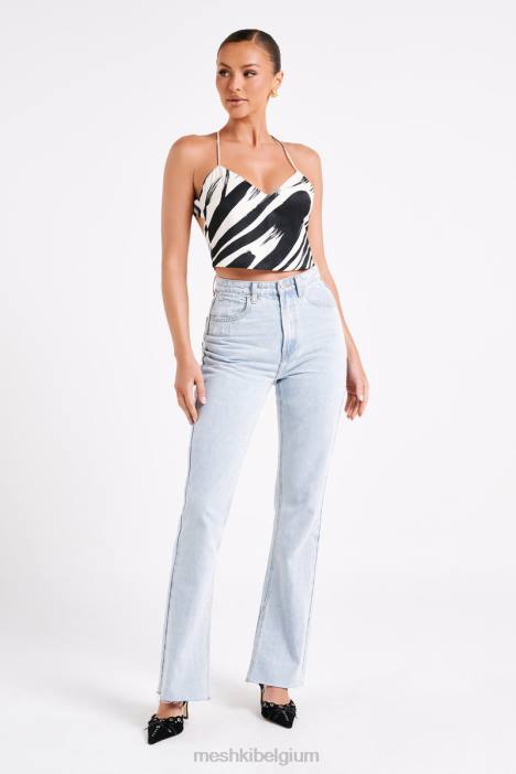 felicia haltertop met print Meshki abstracte afdruk N4JN753 kleding