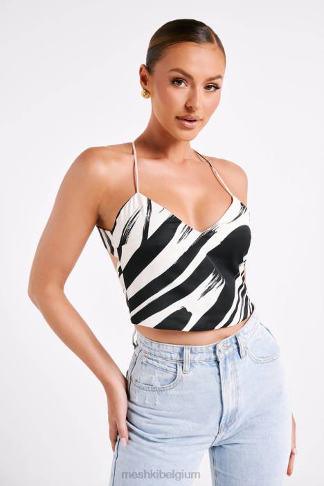 felicia haltertop met print Meshki abstracte afdruk N4JN753 kleding