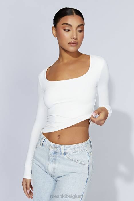 gemêleerde top met lange mouwen Meshki wit N4JN947 kleding