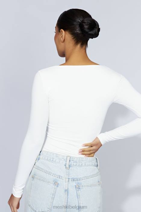 gemêleerde top met lange mouwen Meshki wit N4JN947 kleding