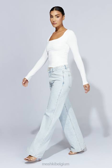 gemêleerde top met lange mouwen Meshki wit N4JN947 kleding