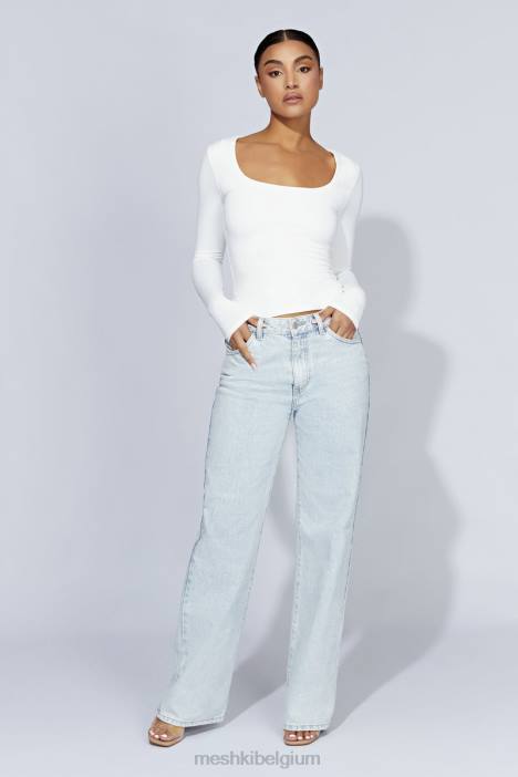 gemêleerde top met lange mouwen Meshki wit N4JN947 kleding