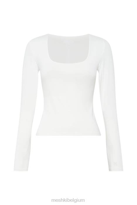 gemêleerde top met lange mouwen Meshki wit N4JN947 kleding