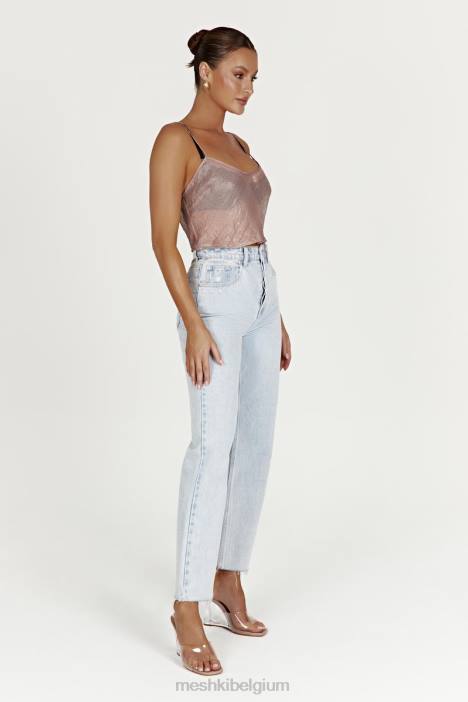 kiana iriserend hemdje Meshki taupe N4JN1027 kleding