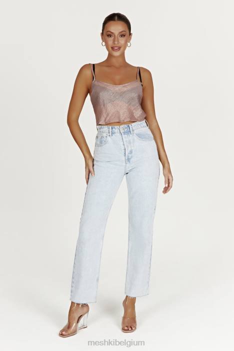 kiana iriserend hemdje Meshki taupe N4JN1027 kleding