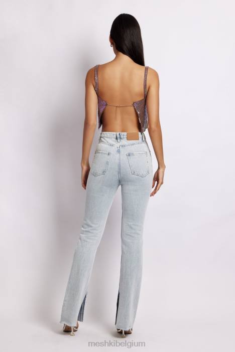 lianne glow mesh bandeautopje Meshki iriserend paars N4JN989 kleding