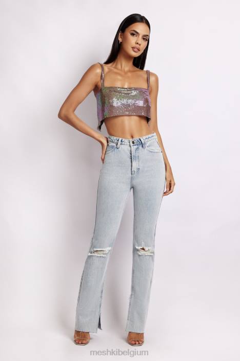 lianne glow mesh bandeautopje Meshki iriserend paars N4JN989 kleding