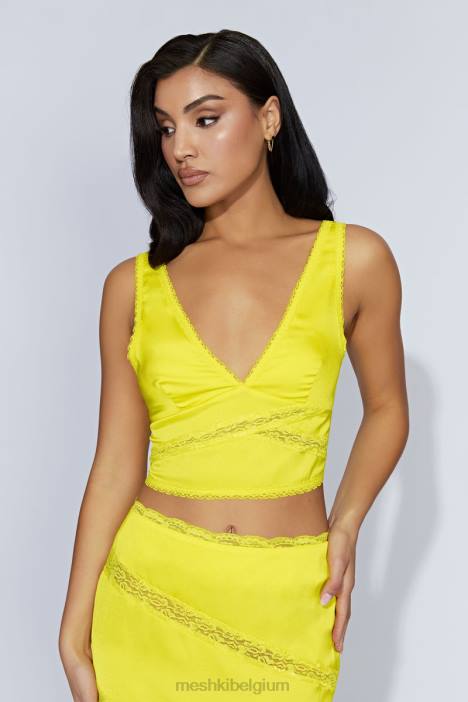 monet kanten top Meshki fris groen N4JN1089 kleding