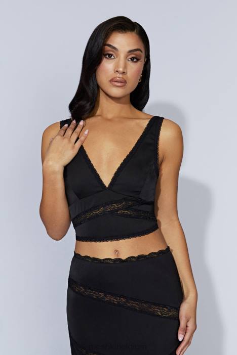 monet kanten top Meshki zwart N4JN987 kleding