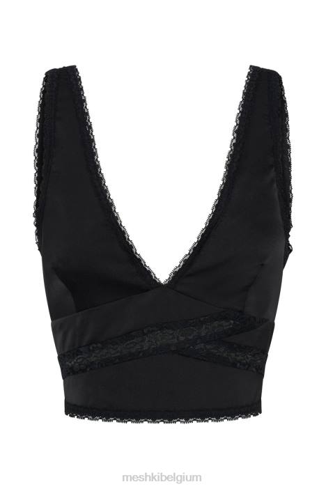 monet kanten top Meshki zwart N4JN987 kleding