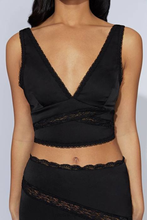 monet kanten top Meshki zwart N4JN987 kleding