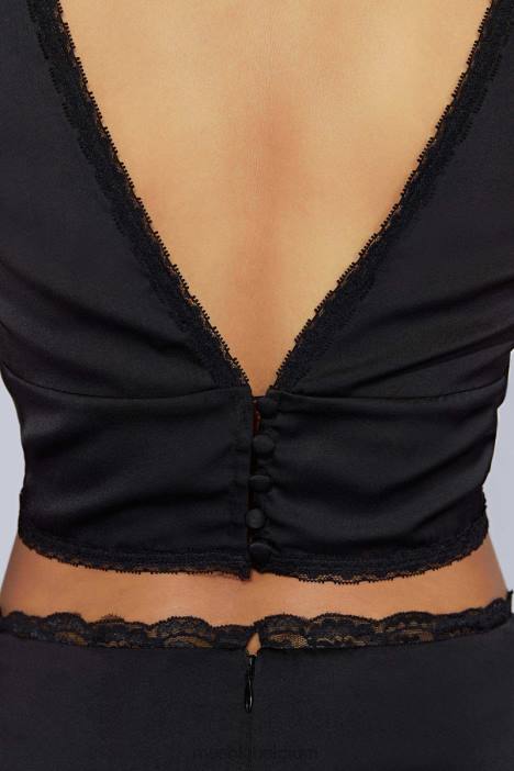 monet kanten top Meshki zwart N4JN987 kleding