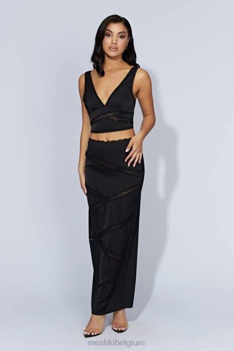 monet kanten top Meshki zwart N4JN987 kleding