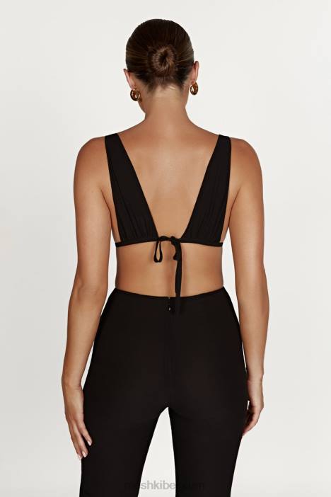 top van madeliefjeschiffon Meshki zwart N4JN1211 kleding