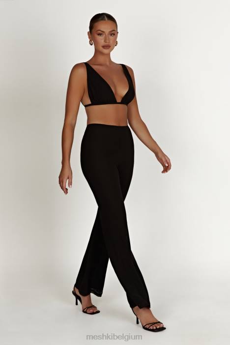 top van madeliefjeschiffon Meshki zwart N4JN1211 kleding