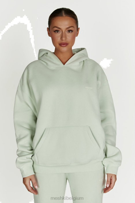 Bernie oversized hoodie Meshki lichte salie N4JN933 kleding