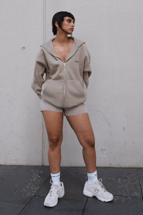 Corrie hoodie met ritssluiting Meshki cement N4JN930 kleding