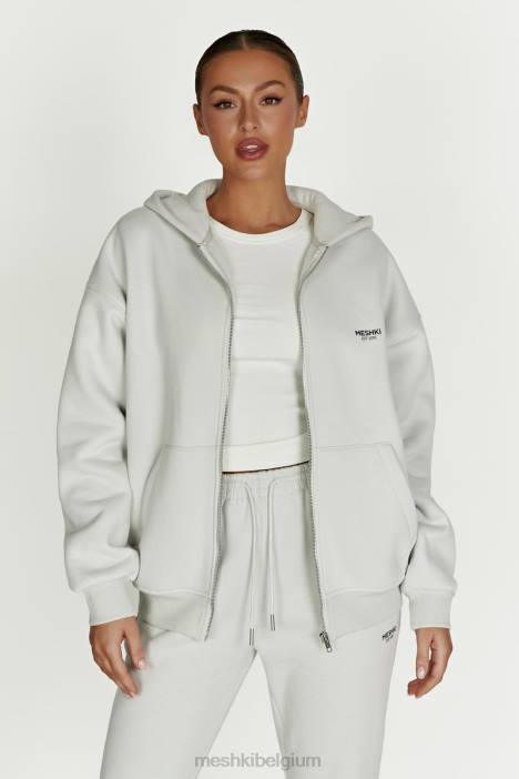 Corrie hoodie met ritssluiting Meshki rookgrijs N4JN880 kleding