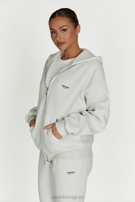 Corrie hoodie met ritssluiting Meshki rookgrijs N4JN880 kleding