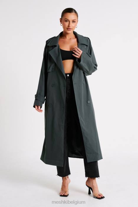 Andrea oversized trenchcoat Meshki houtskool N4JN1616 kleding