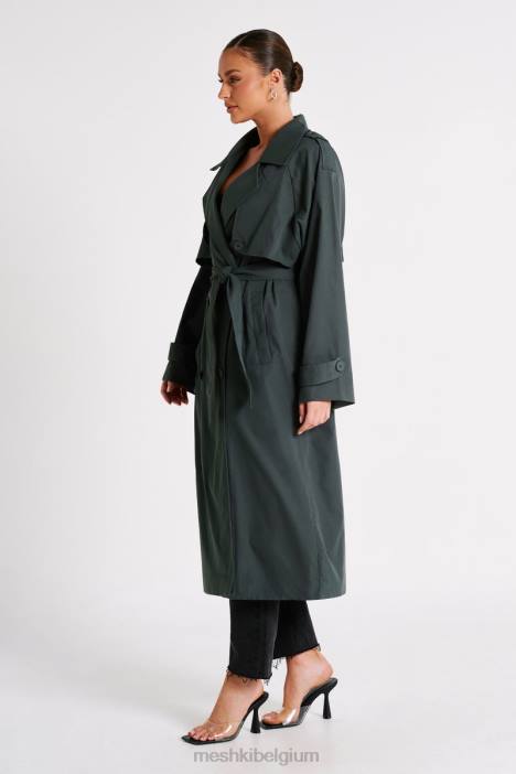 Andrea oversized trenchcoat Meshki houtskool N4JN1616 kleding