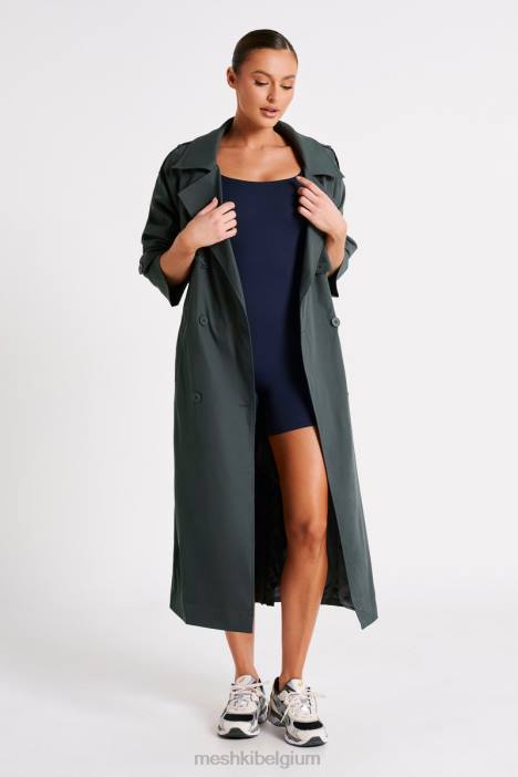 Andrea oversized trenchcoat Meshki houtskool N4JN1616 kleding