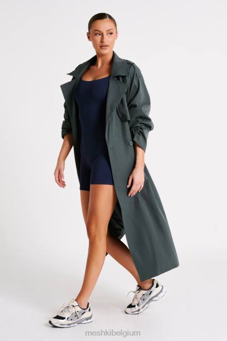Andrea oversized trenchcoat Meshki houtskool N4JN1616 kleding