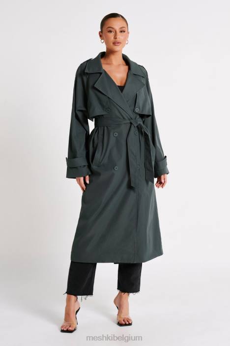 Andrea oversized trenchcoat Meshki houtskool N4JN1616 kleding