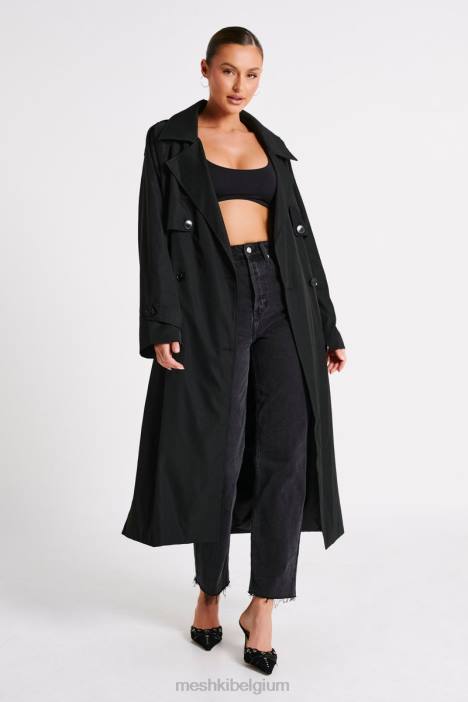 Andrea oversized trenchcoat Meshki zwart N4JN1615 kleding