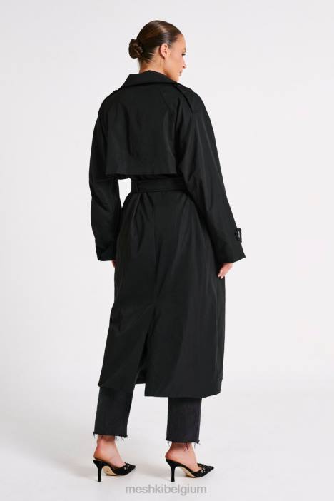 Andrea oversized trenchcoat Meshki zwart N4JN1615 kleding