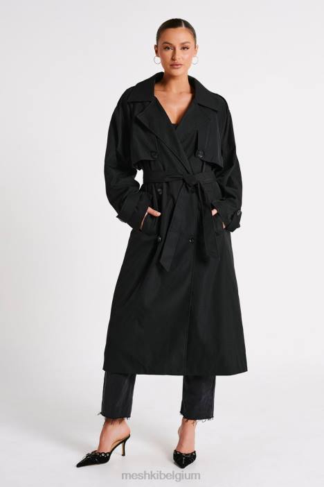 Andrea oversized trenchcoat Meshki zwart N4JN1615 kleding