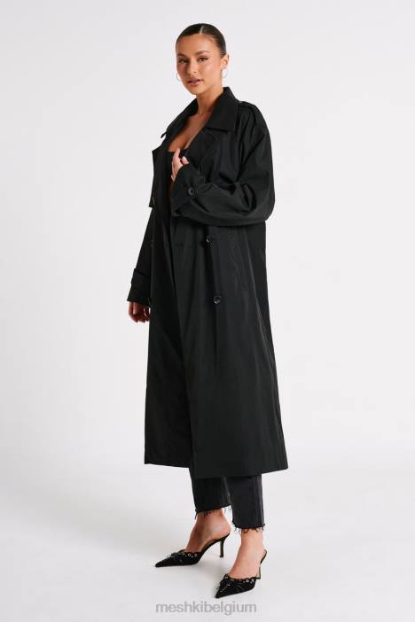Andrea oversized trenchcoat Meshki zwart N4JN1615 kleding