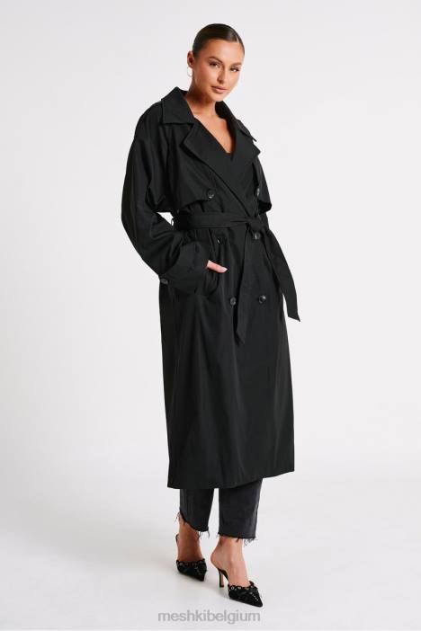 Andrea oversized trenchcoat Meshki zwart N4JN1615 kleding