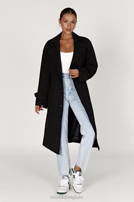 Keily super oversized trenchcoat Meshki zwart N4JN1644 kleding