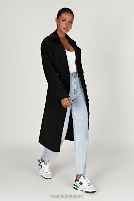 Keily super oversized trenchcoat Meshki zwart N4JN1644 kleding