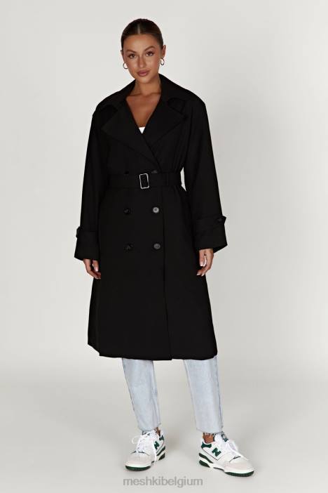 Keily super oversized trenchcoat Meshki zwart N4JN1644 kleding