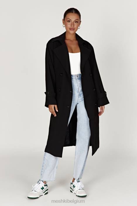 Keily super oversized trenchcoat Meshki zwart N4JN1644 kleding