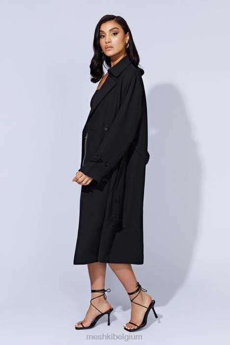 Keily super oversized trenchcoat Meshki zwart N4JN1644 kleding