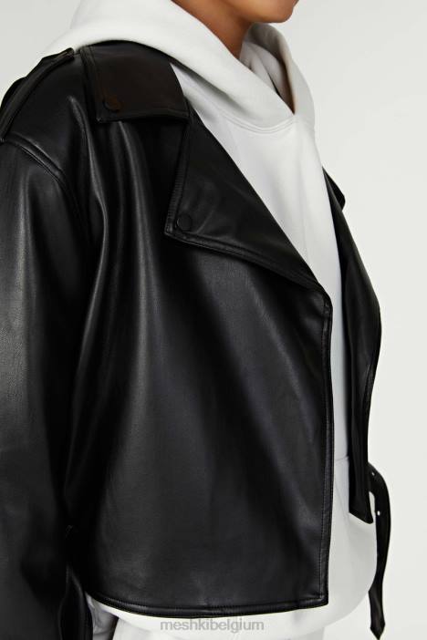 Kirby kunstleren jack Meshki zwart N4JN1633 kleding