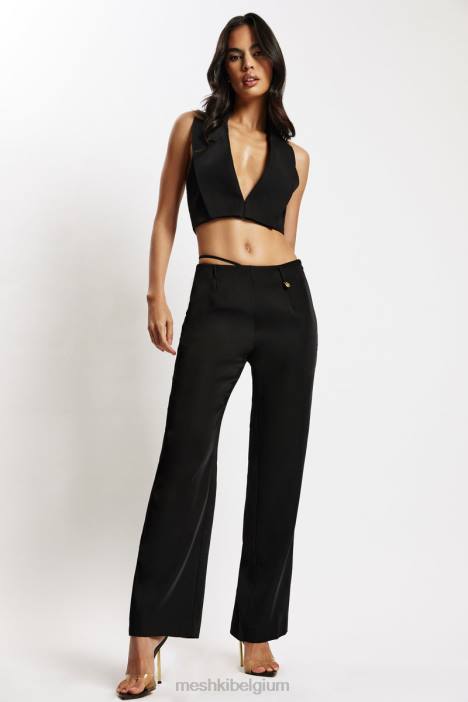 Kort gilet van semara Meshki zwart N4JN1155 kleding