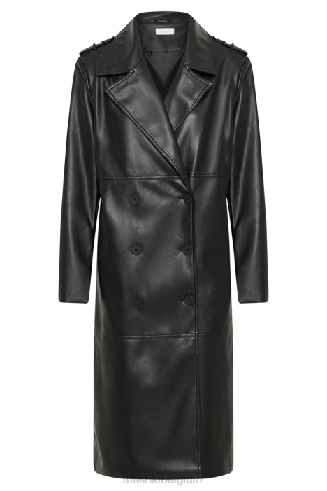 Lexington PU-trenchcoat Meshki zwart N4JN1617 kleding