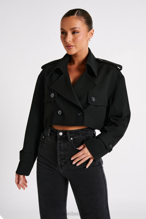 Palmer cropped trenchcoat Meshki zwart N4JN1629 kleding